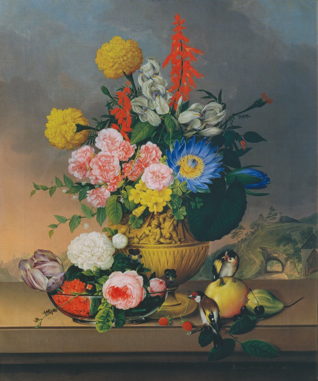 Stilleben med en buket blomster af Johann Knapp