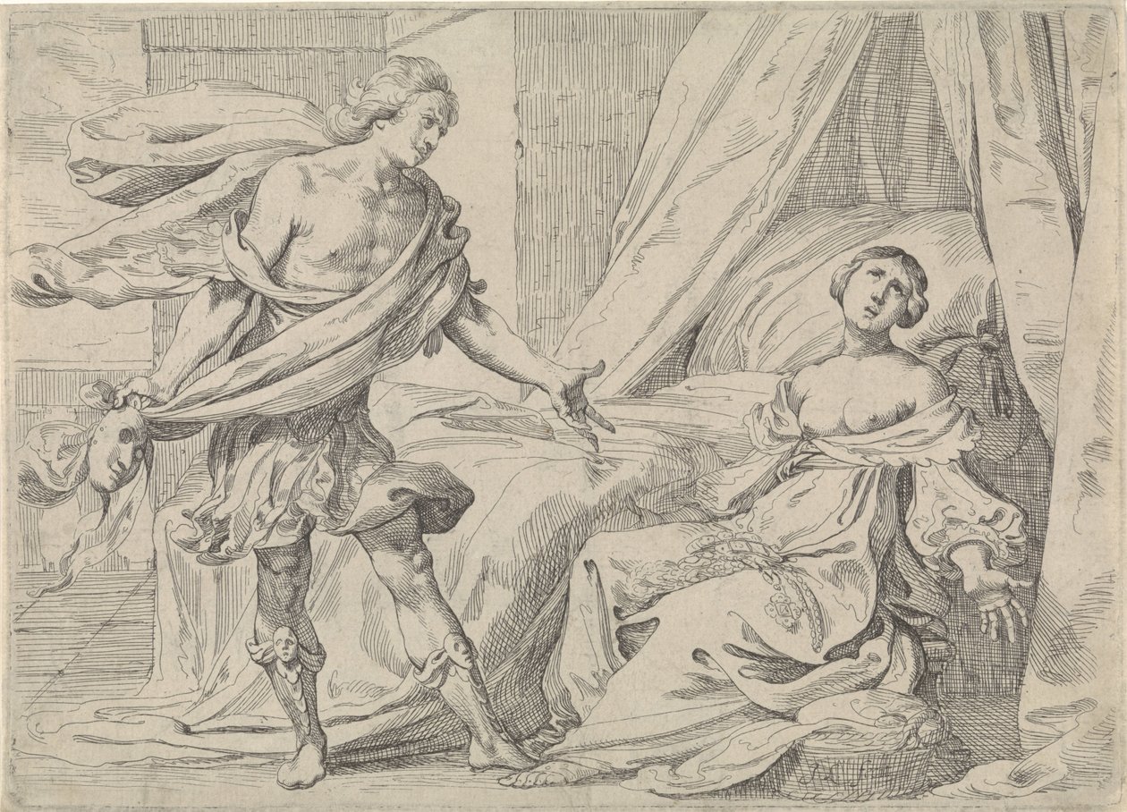 Cephalus giver sig til kende for Procris af Johann Liss