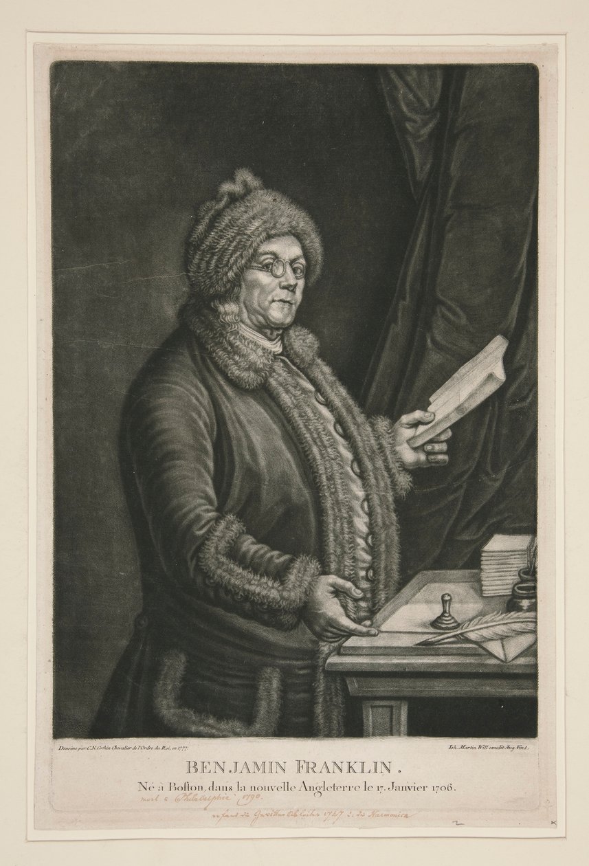 Benjamin Franklin af Johann Martin Will