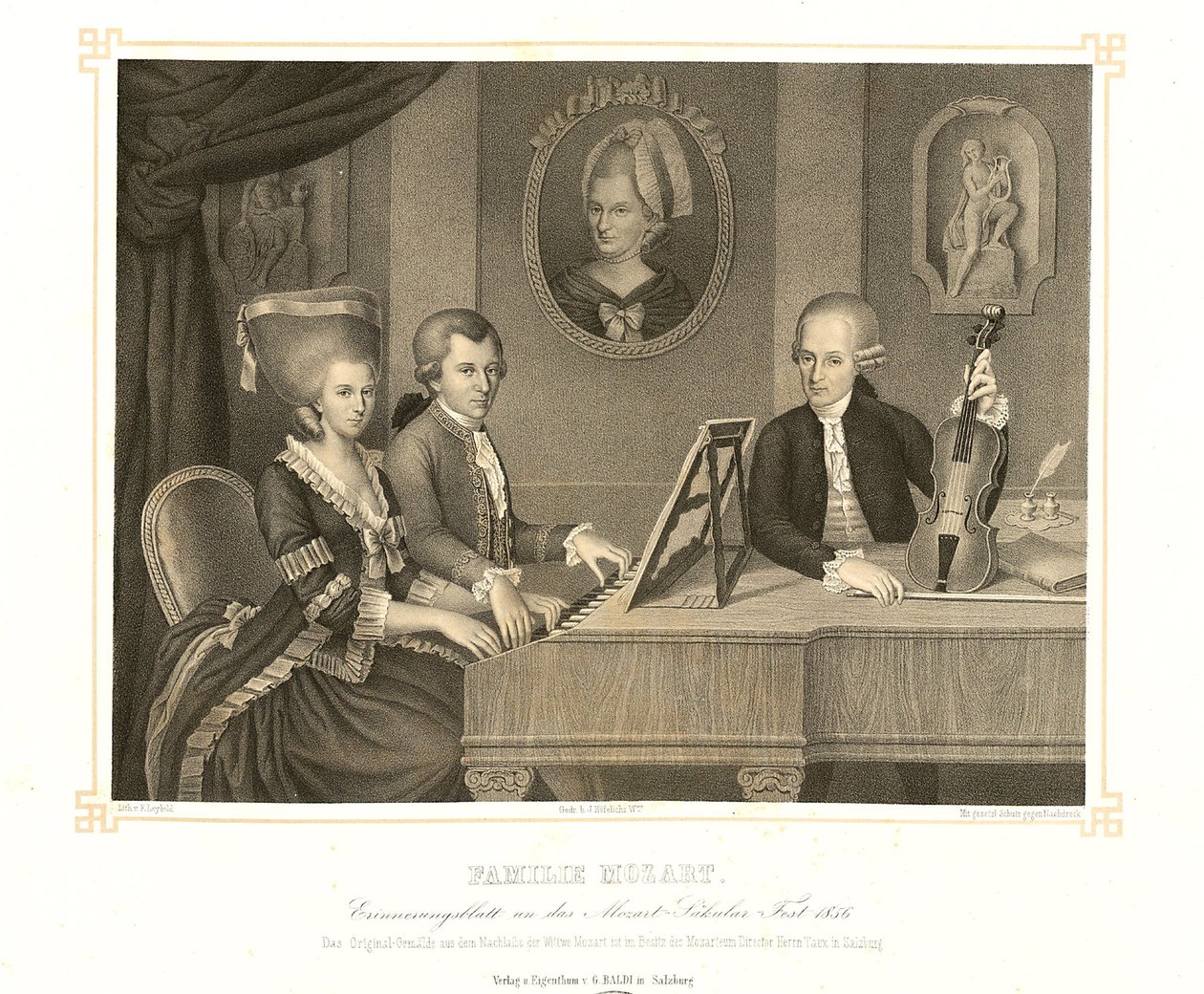 Familie Mozart af Johann Nepomuk Croce della