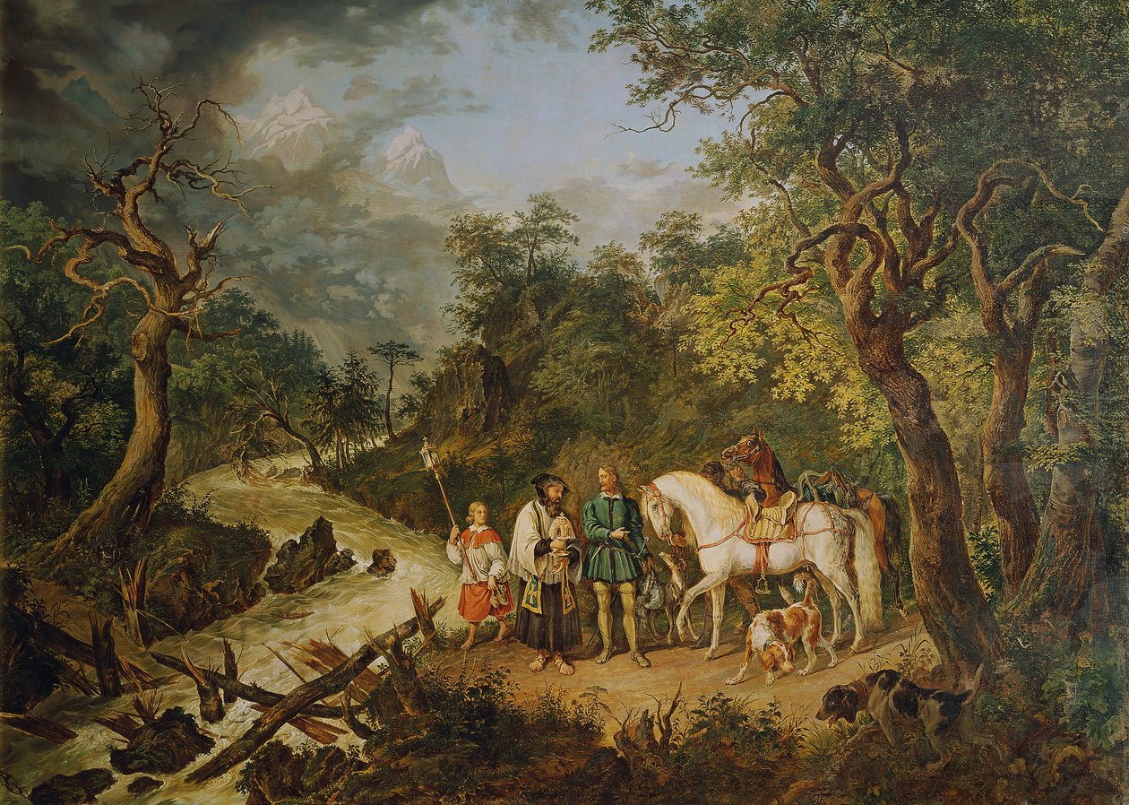 Rudolf von Habsburg og præsten af Johann Nepomuk Höchle