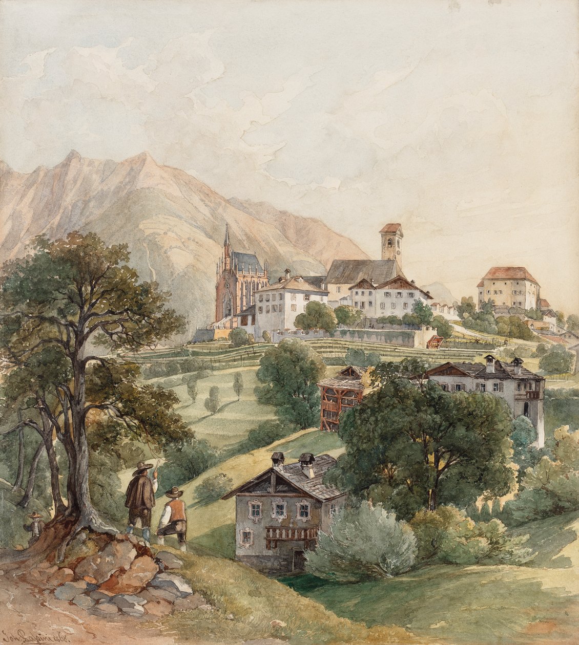 Schenna ved Meran af Johann Nepomuk Passini