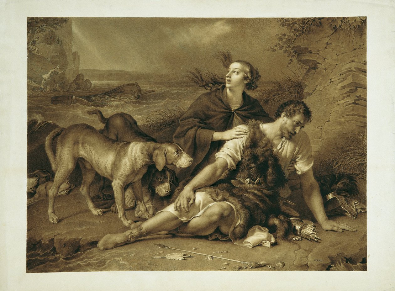 Arindal og Daura af Johann Peter Krafft