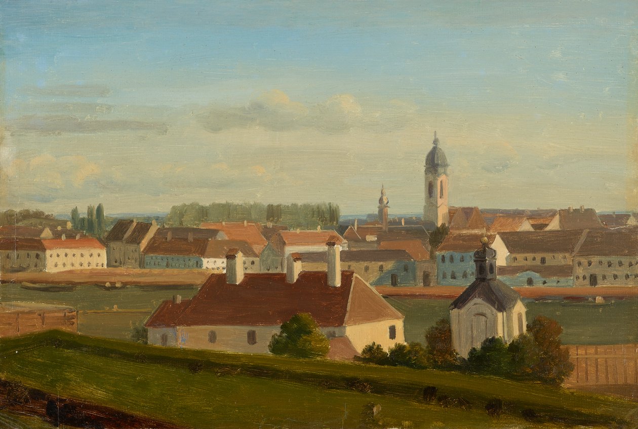 Udsigt over Donau-kanalen til Leopoldstadt af Johann Peter Krafft