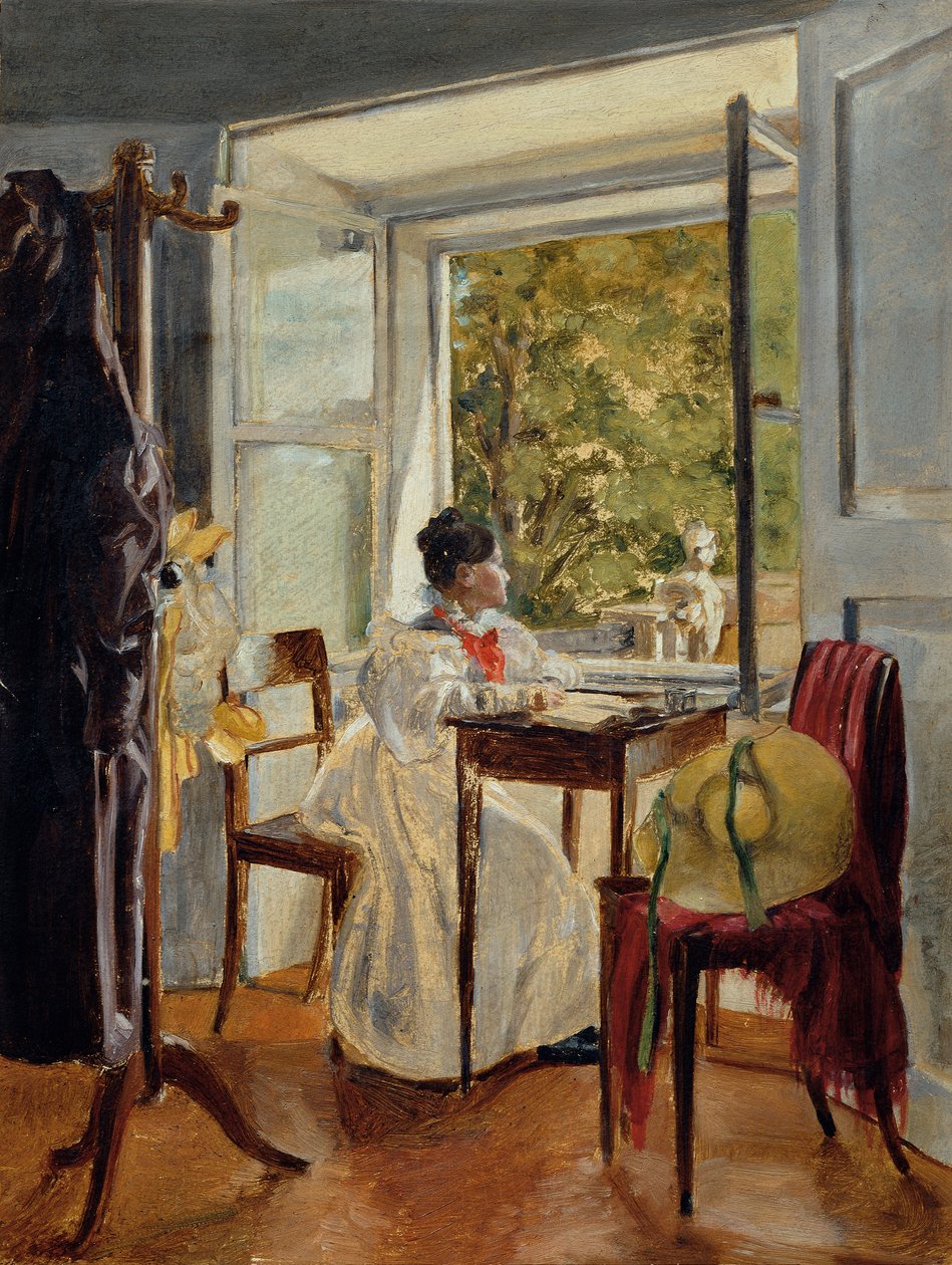 Marie Krafft ved skrivebordet af Johann Peter Krafft