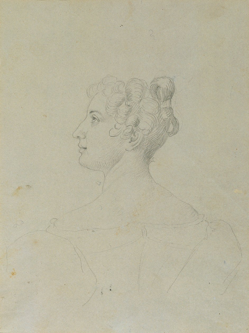 Kvindeportrætstudie af Johann Peter Krafft