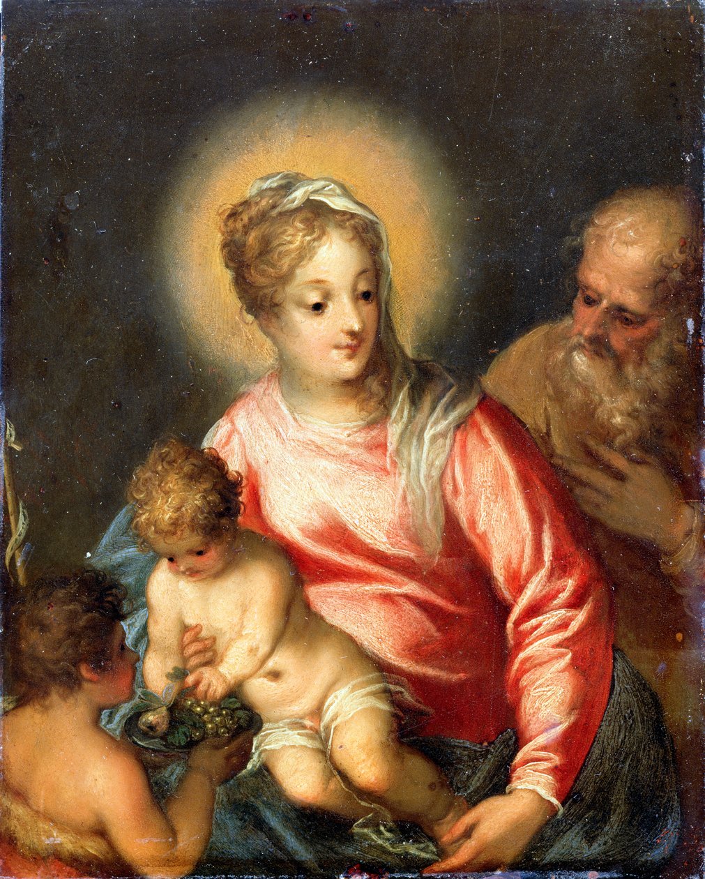 Den hellige familie med Johannes Døberen«. af Johann Rottenhammer