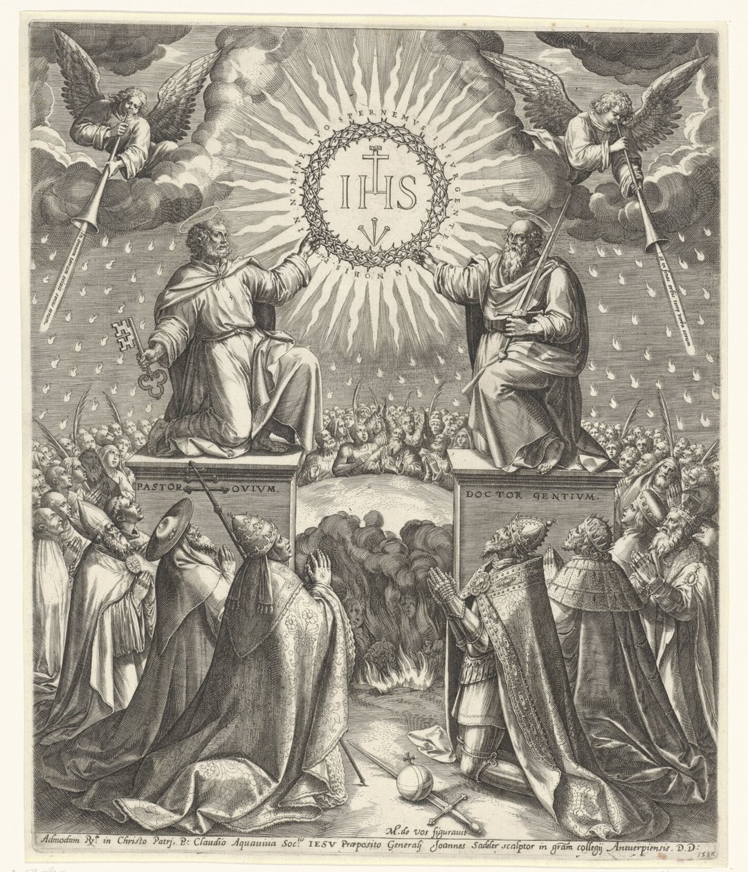 Tilbedelse af Kristi Monogram af Johann Sadeler (I)