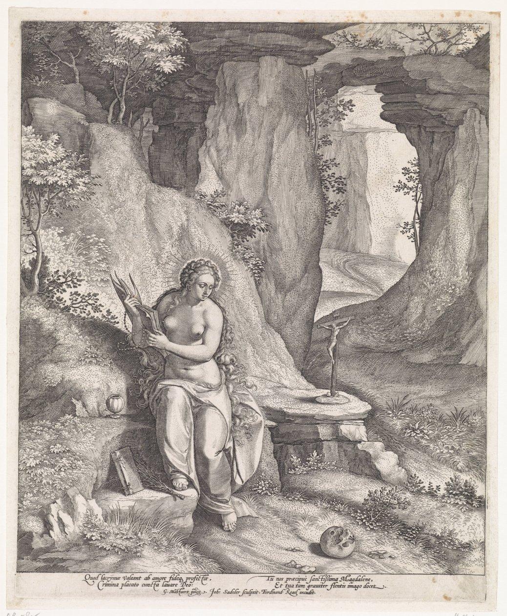Maria Magdalene i en hule af Johann Sadeler (I)