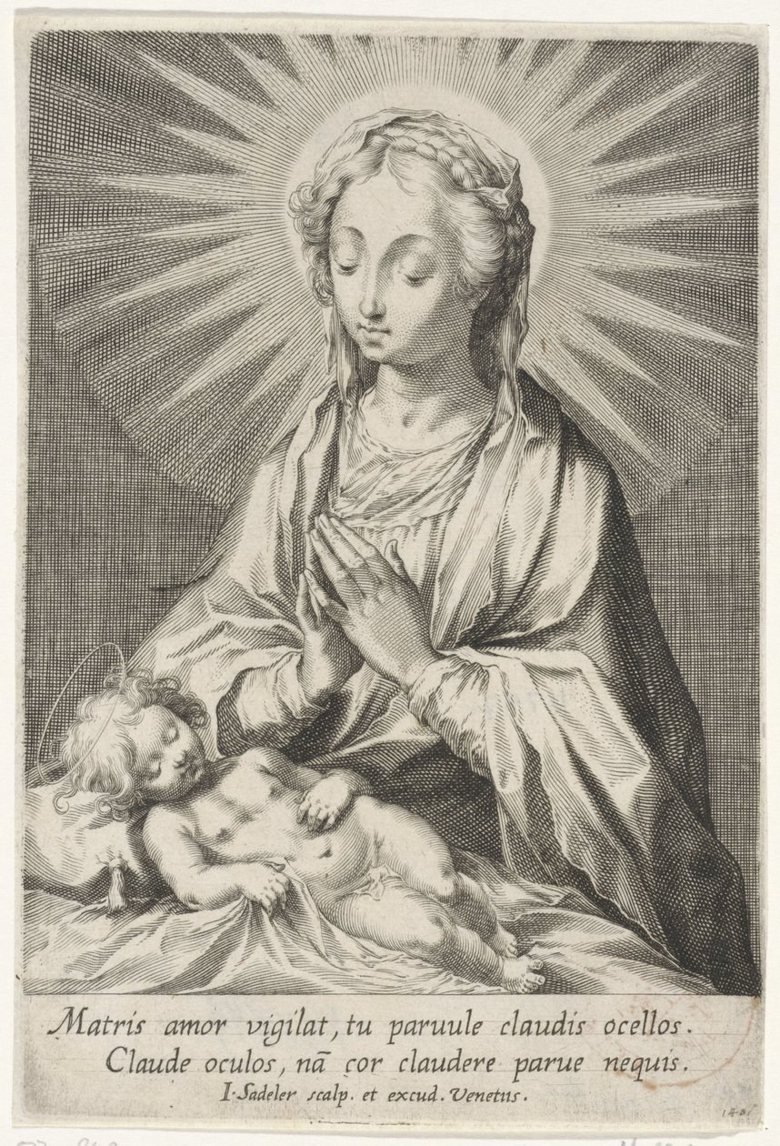 Maria forguder det sovende Kristusbarn af Johann Sadeler (I)