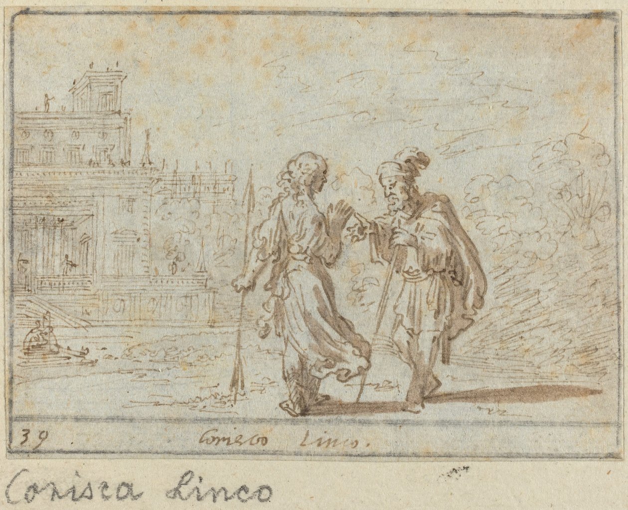 Corisca og Linco af Johann Wilhelm Baur
