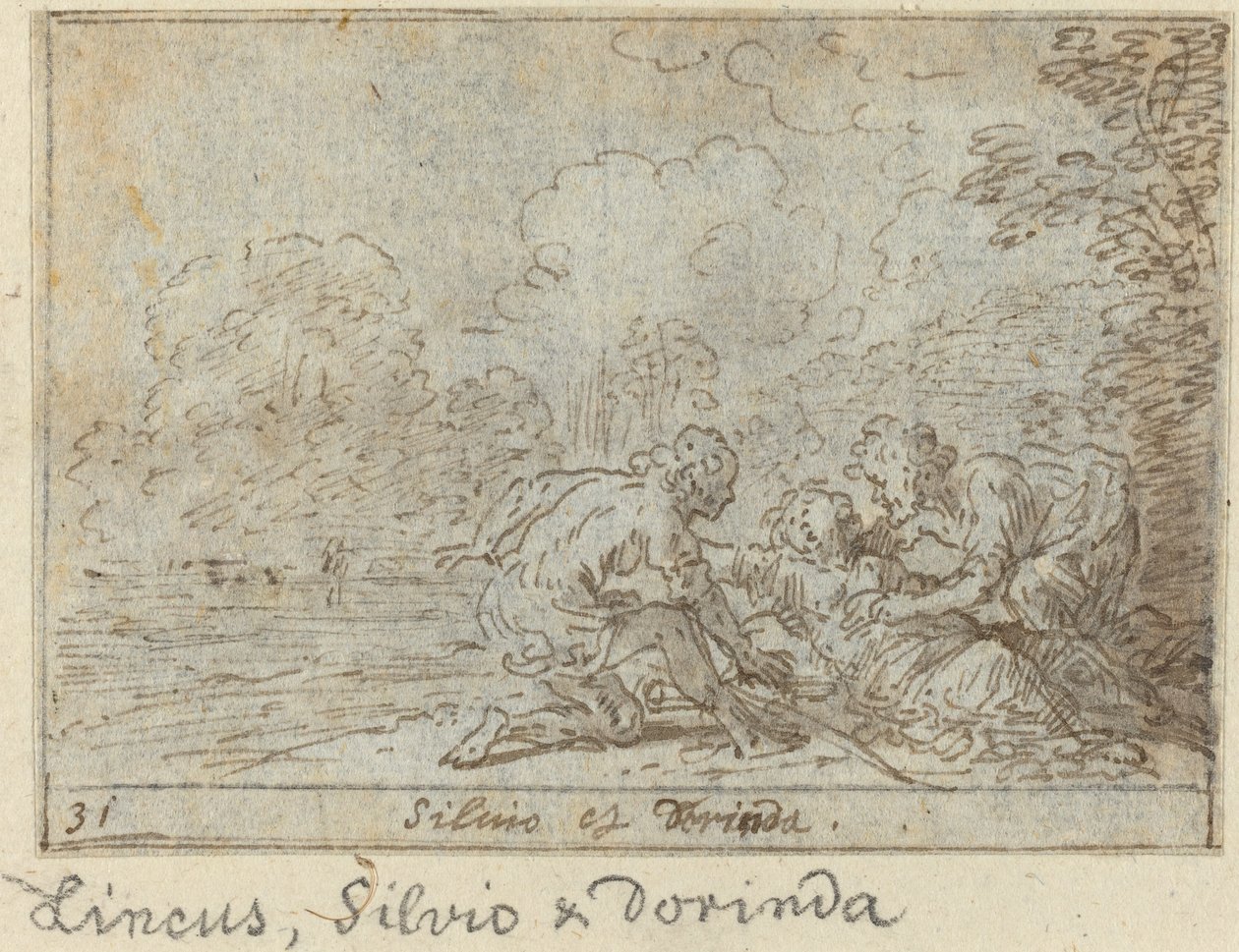 Linco, Silvio og Dorinda af Johann Wilhelm Baur