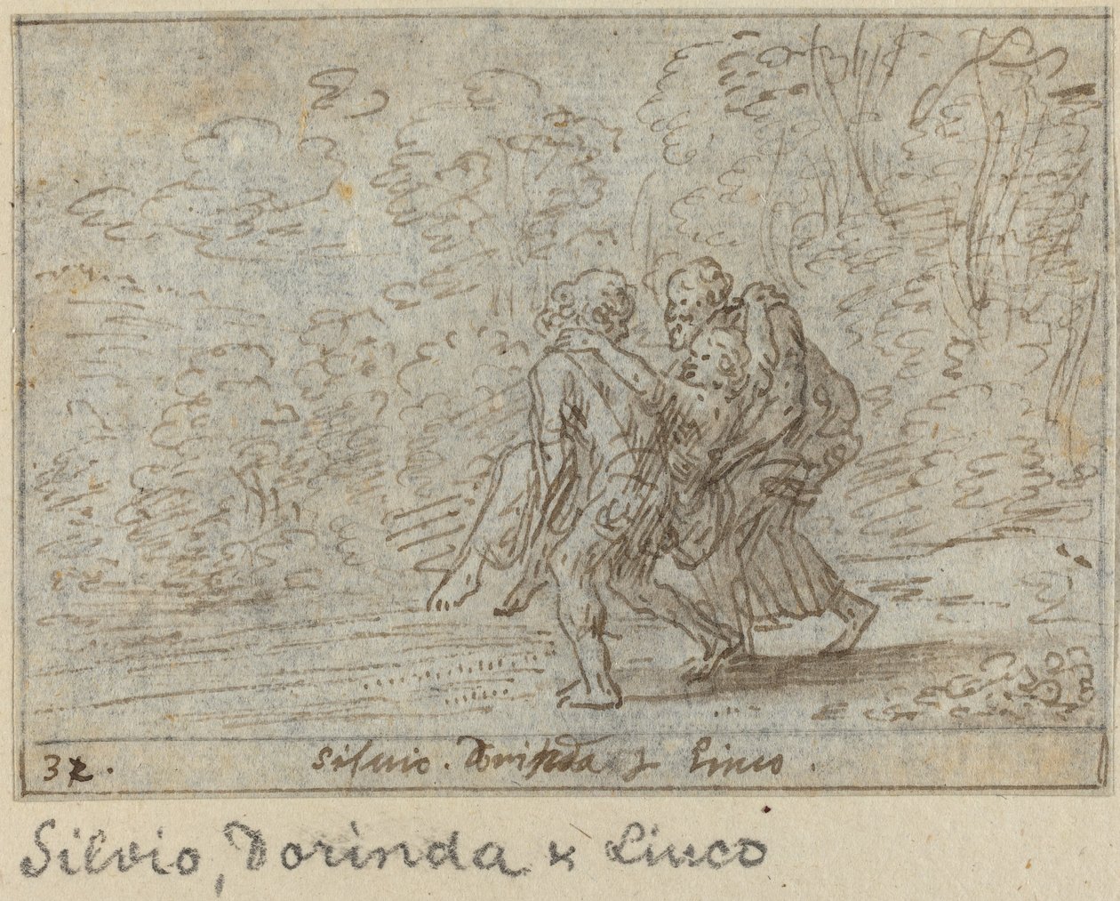 Silvio, Dorinda og Linco af Johann Wilhelm Baur