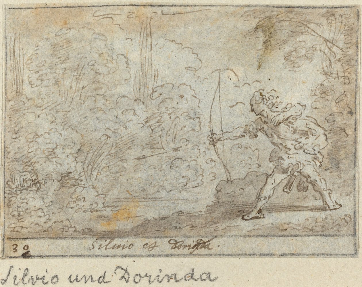 Silvio og Dorinda, 1640. af Johann Wilhelm Baur