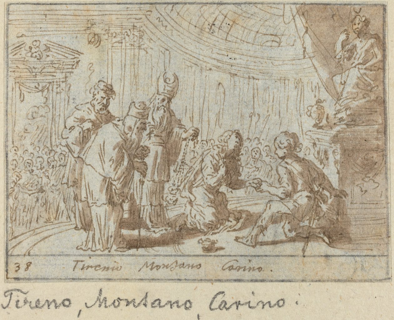 Tirenio, Montano og Carino af Johann Wilhelm Baur
