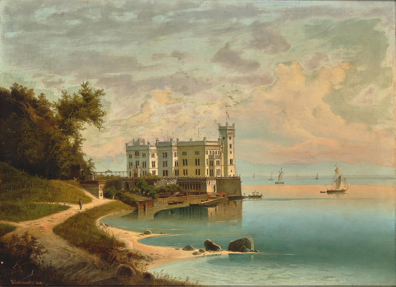 Miramare Slot i Trieste, 1868. af Johann Wilhelm Jankowski