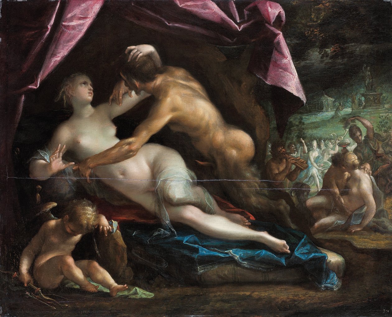 Pan og Selene af Johann or Hans von Aachen