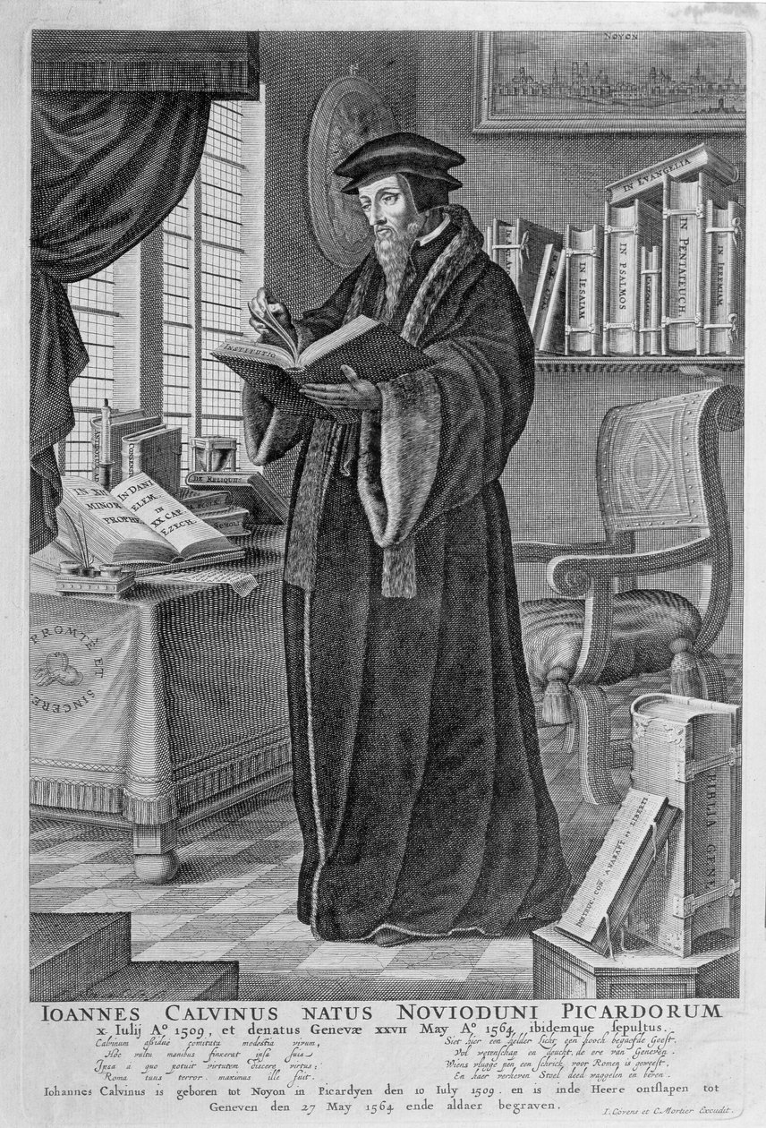 John Calvin (1509-64) af Johannes and Mortier, Cornelis Covens