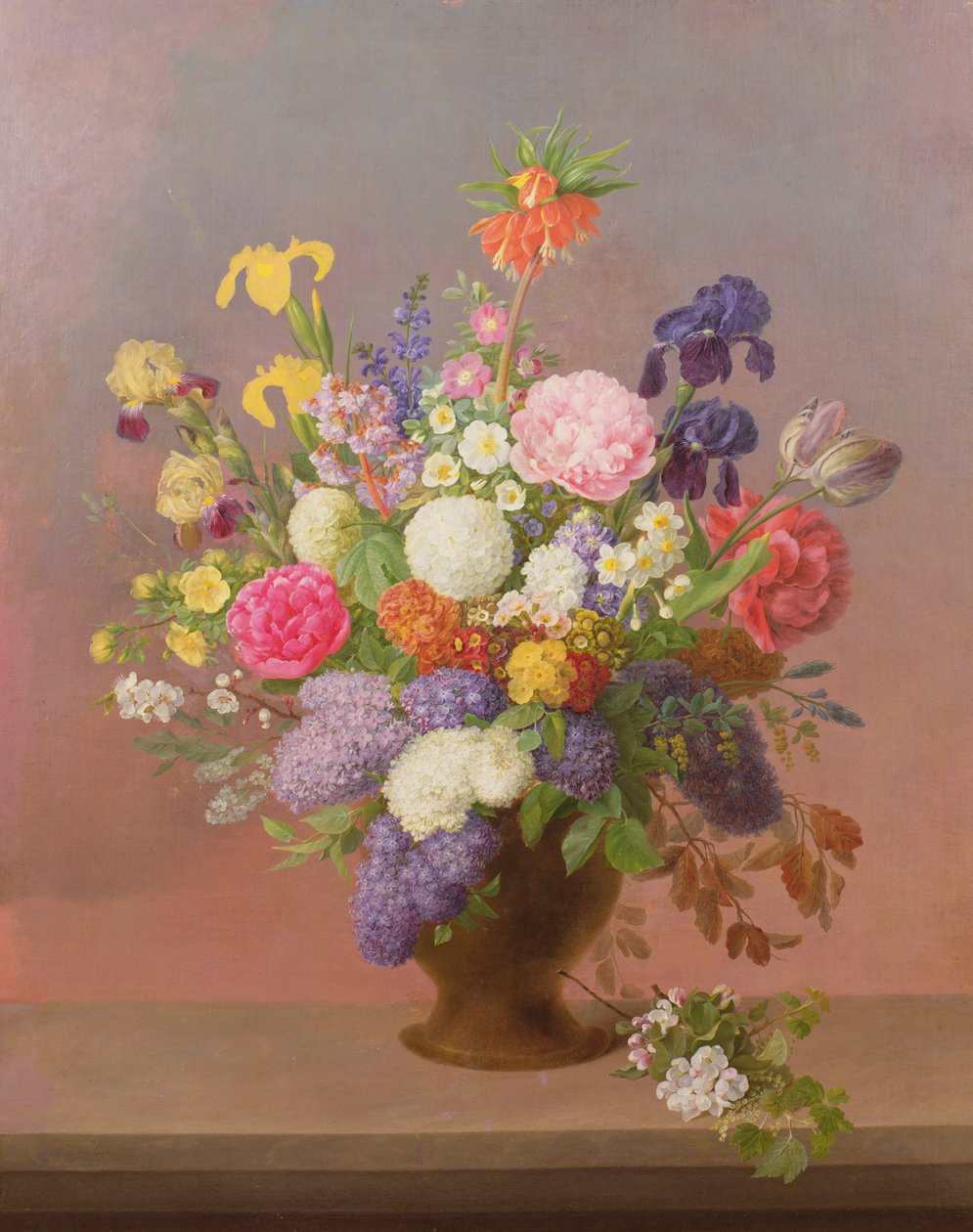 Forårsblomster i en vase af Johannes Ludwig Camradt