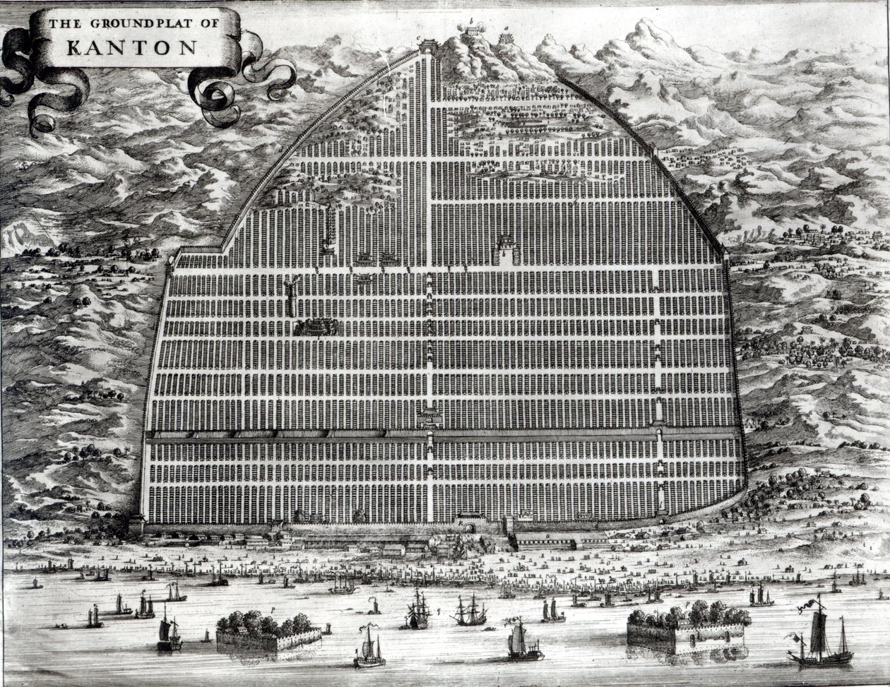 Grundplan for Kanton, Kina af Johannes Nieuhoff