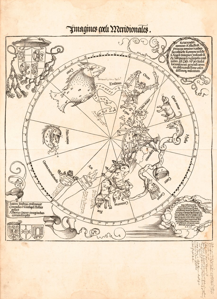 Billeder af den sydlige himmel af Johannes; Dürer Stabius