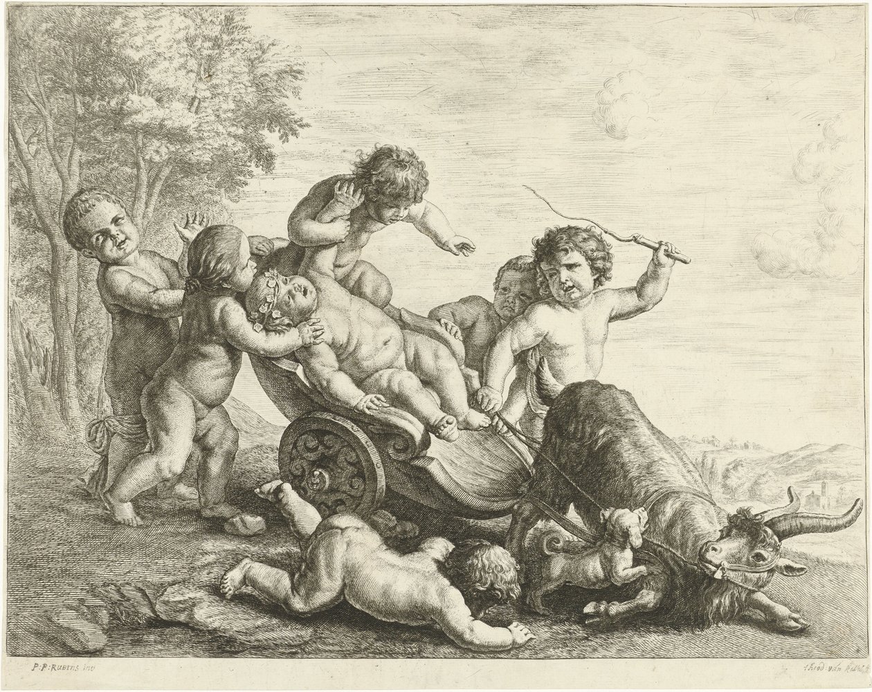 Putti med gedevogn af Johannes Gronsveld