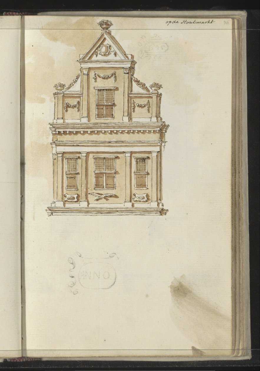 Facade på Houtmarkt i Haarlem af Johannes Huibert Prins