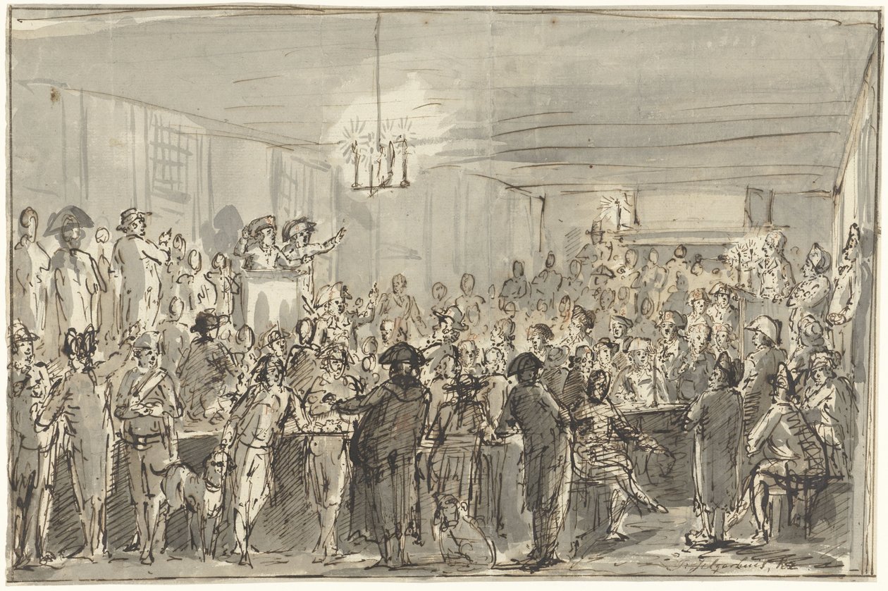 Et revolutionært møde i Delft i 1795 af Johannes Jelgerhuis