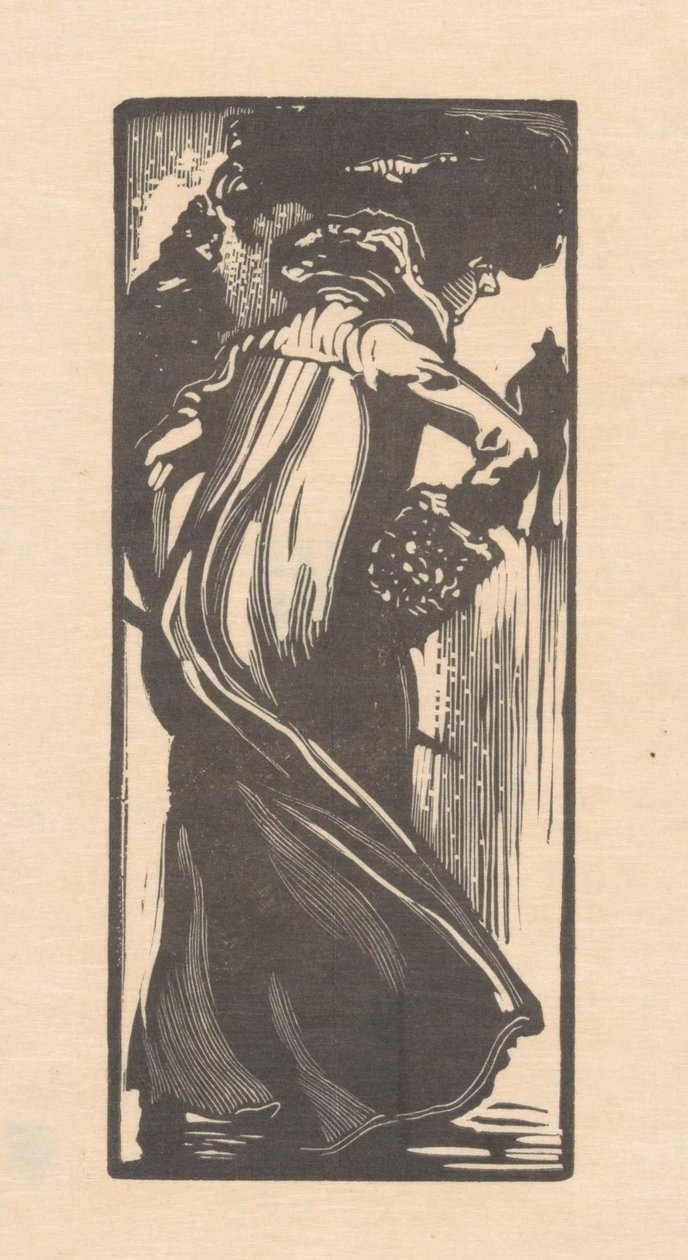 Vandrende kvinde set bagfra af Johannes Josephus Aarts