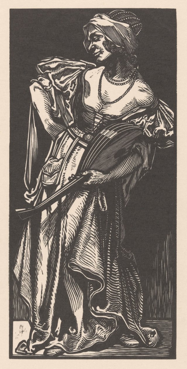 Kvinde med lut af Johannes Josephus Aarts