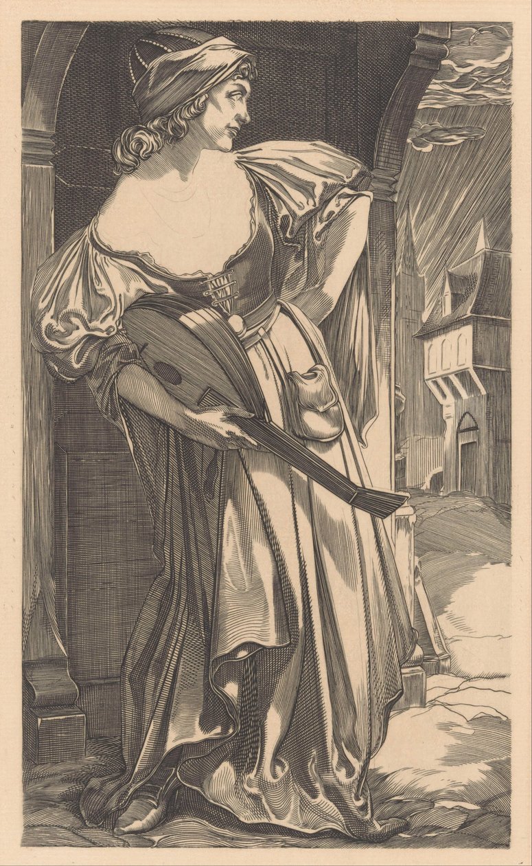 Kvinde med lut på gaden af Johannes Josephus Aarts
