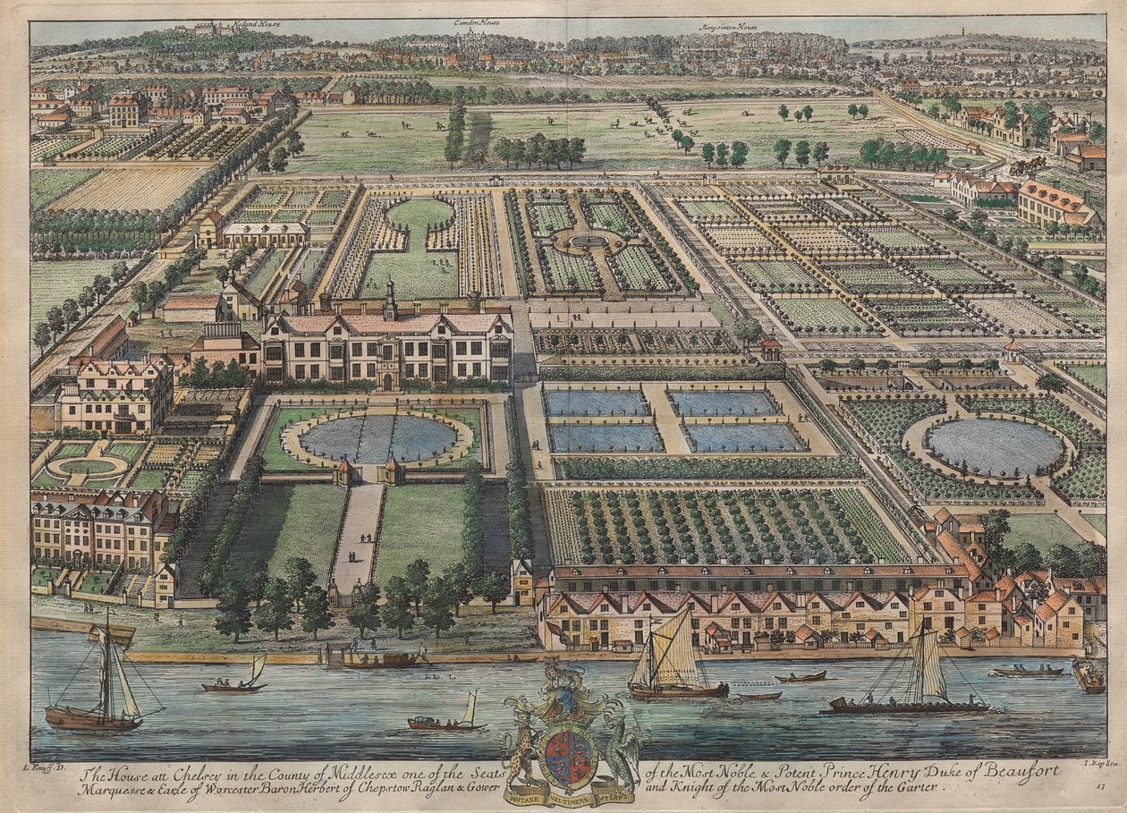Beaufort House, Chelsea af Johannes Kip