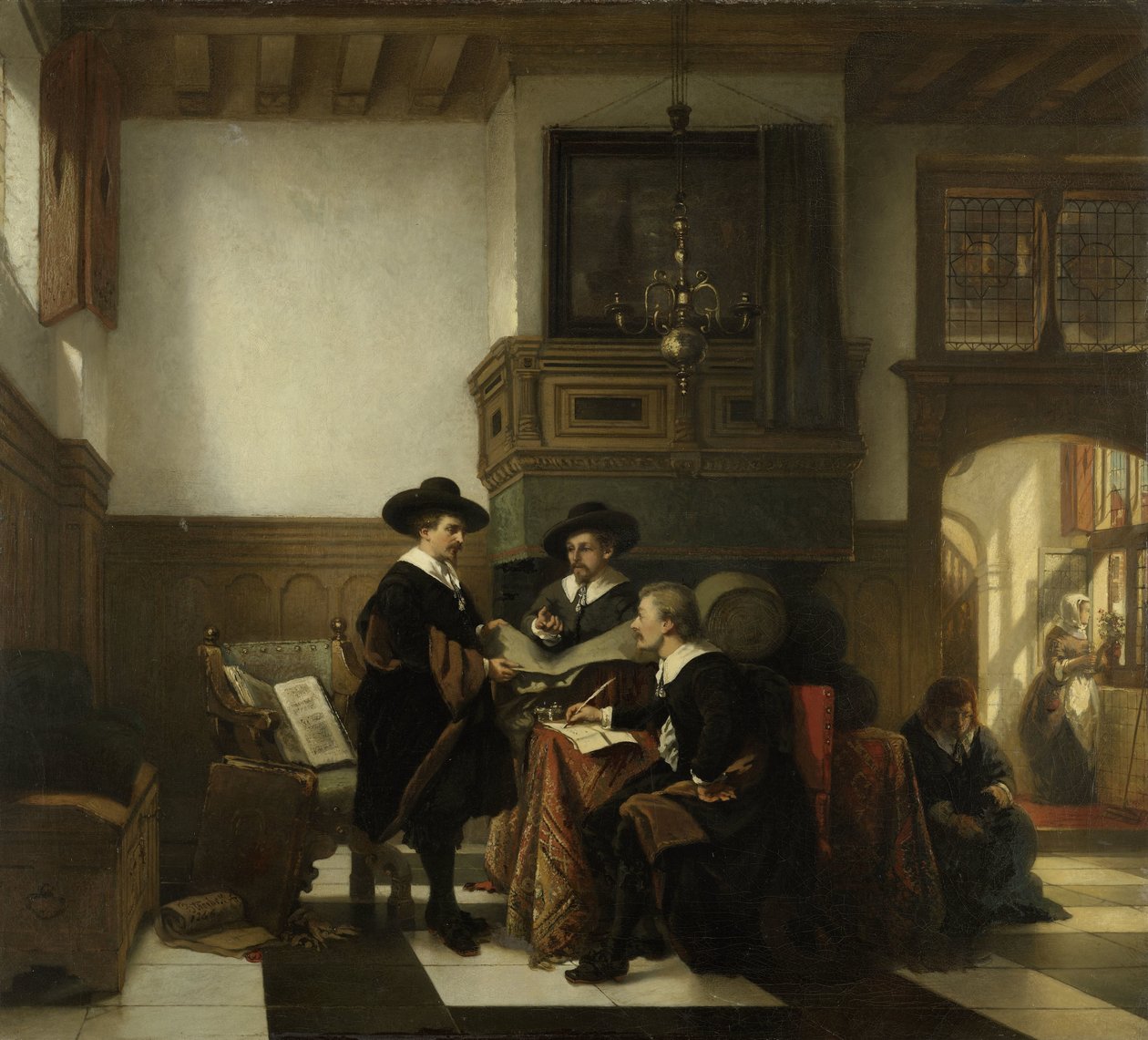 Prøvemestrene i Leiden Saaihal af Johannes Stroebel