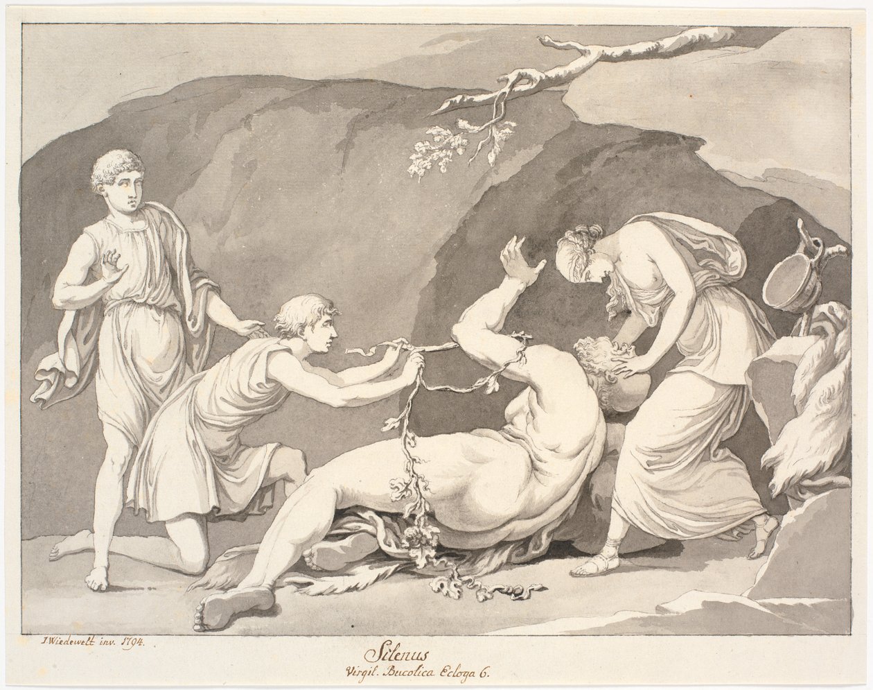 "Silenus/ Virgil. Bucolia Ecloga 6." af Johannes Wiedewelt