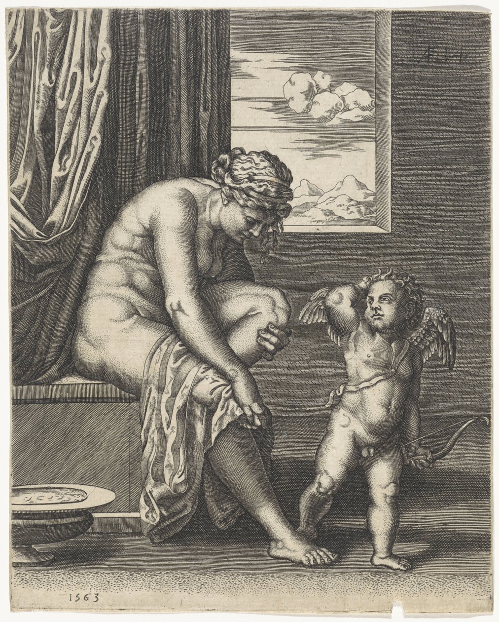 Venus efter badet af Johannes Wierix