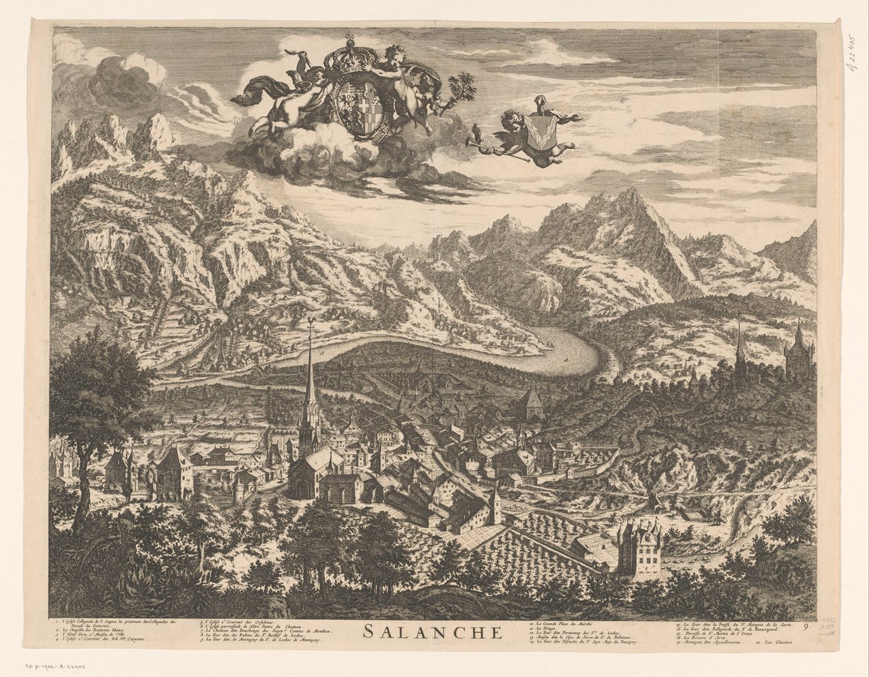 Udsigt over Sallanches Salanche (titel på objekt) af Johannes de Ram
