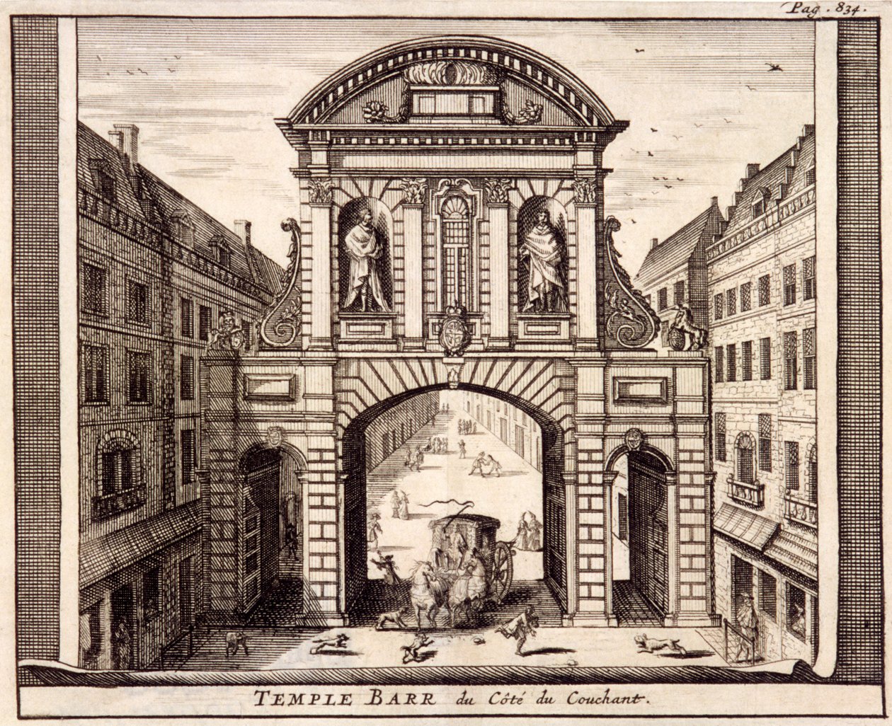 Temple Bar, London, c1700 af Johannes de Ram