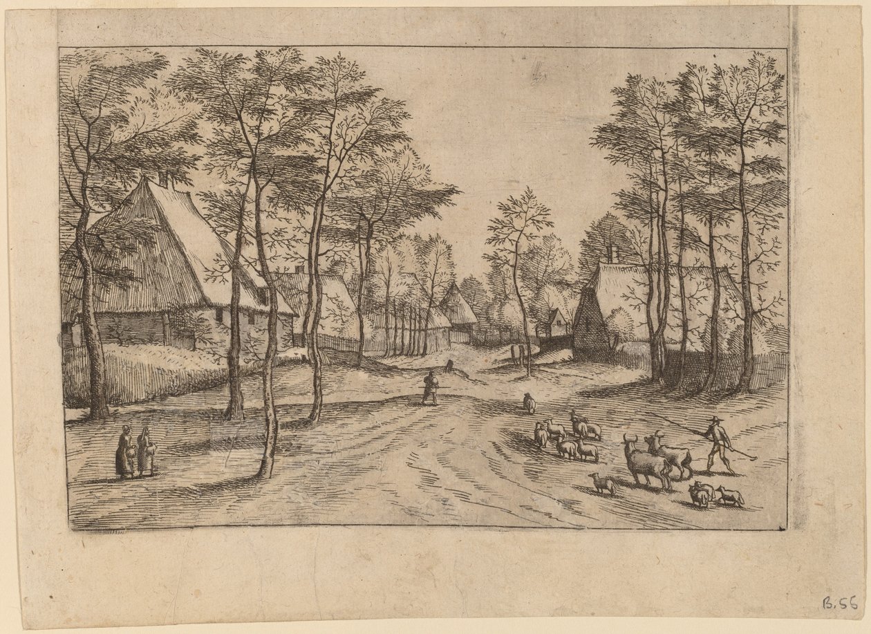 Landsbygade af Johannes van Doetechum, the Elder and Lucas