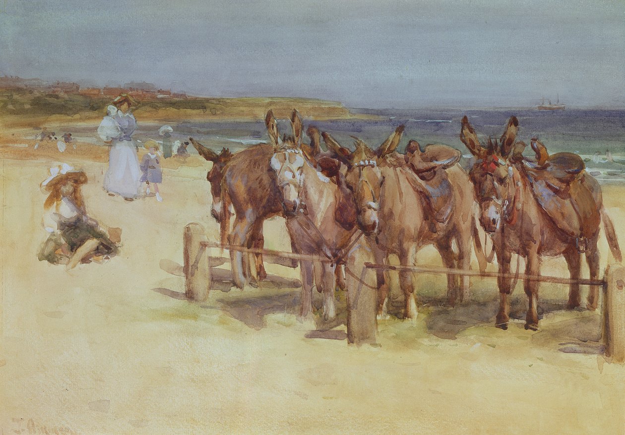 The Longsands, Tynemouth, Northumberland (wc og kropsfarve på papir) af John Atkinson