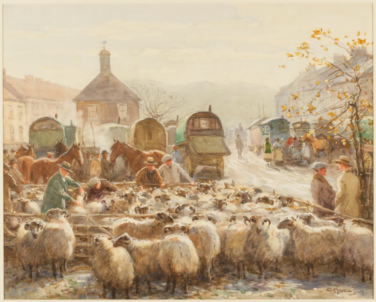 Yarm Fair (kropsfarve) af John Atkinson
