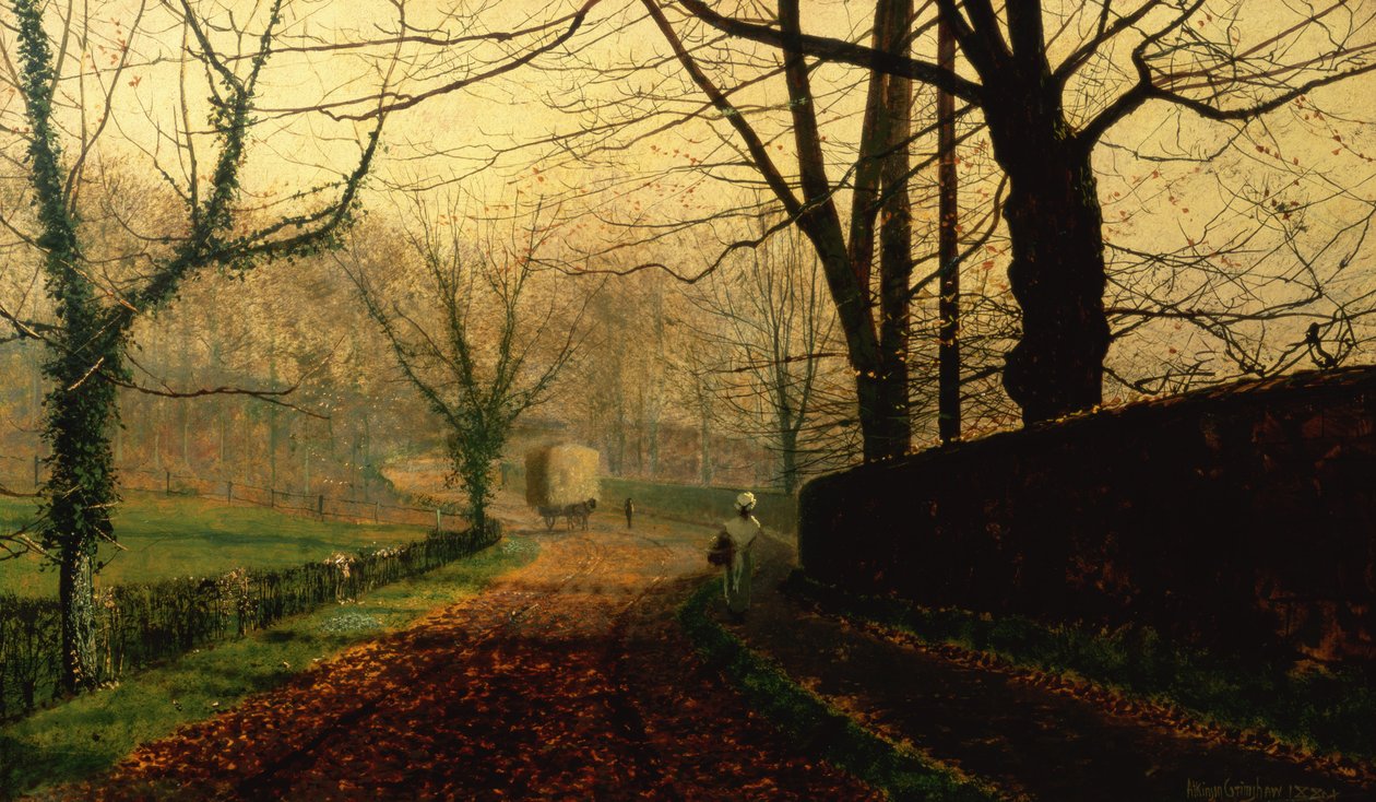 Efterårssolskin, Stapleton Park nær Pontefract af John Atkinson Grimshaw
