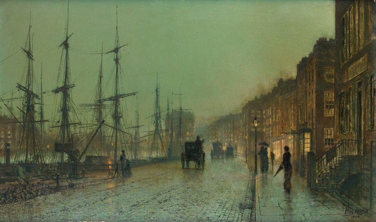 Glasgow Dock af John Atkinson Grimshaw