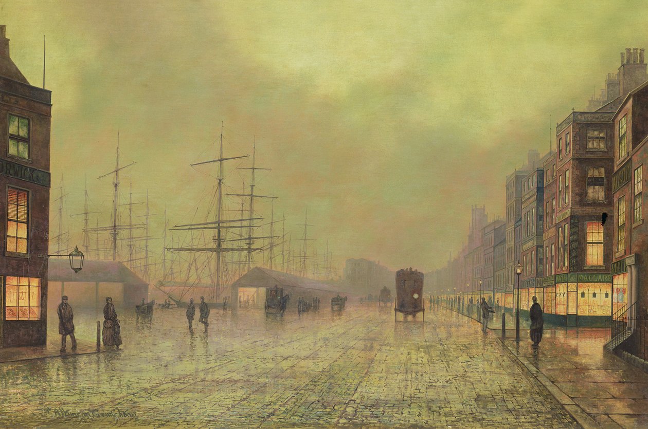 Glasgow Docks af John Atkinson Grimshaw