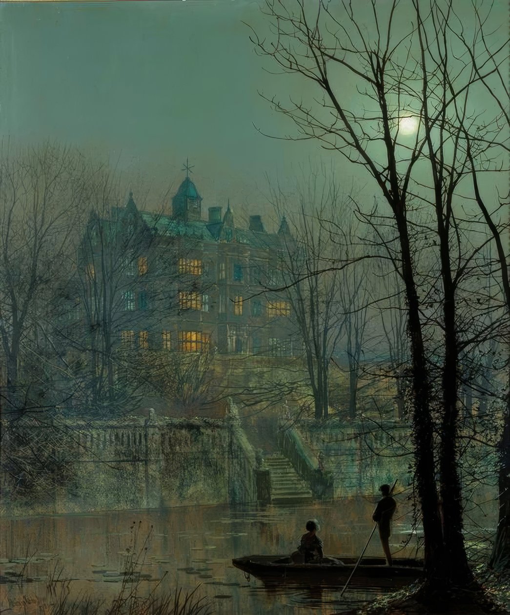 Knostrop Old Hall, Leeds af John Atkinson Grimshaw