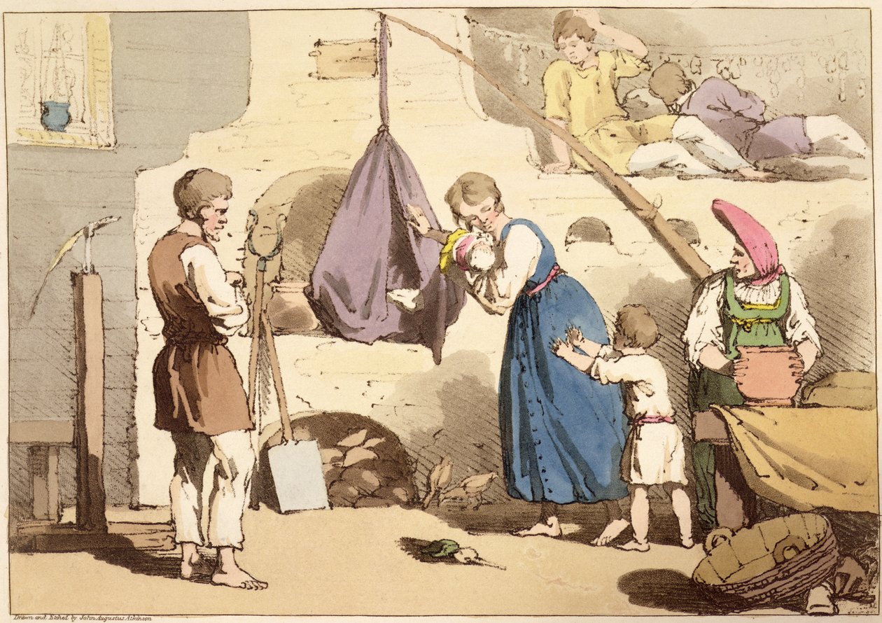 Isba, ætset af kunstneren, udgivet 1803 af John Augustus Atkinson