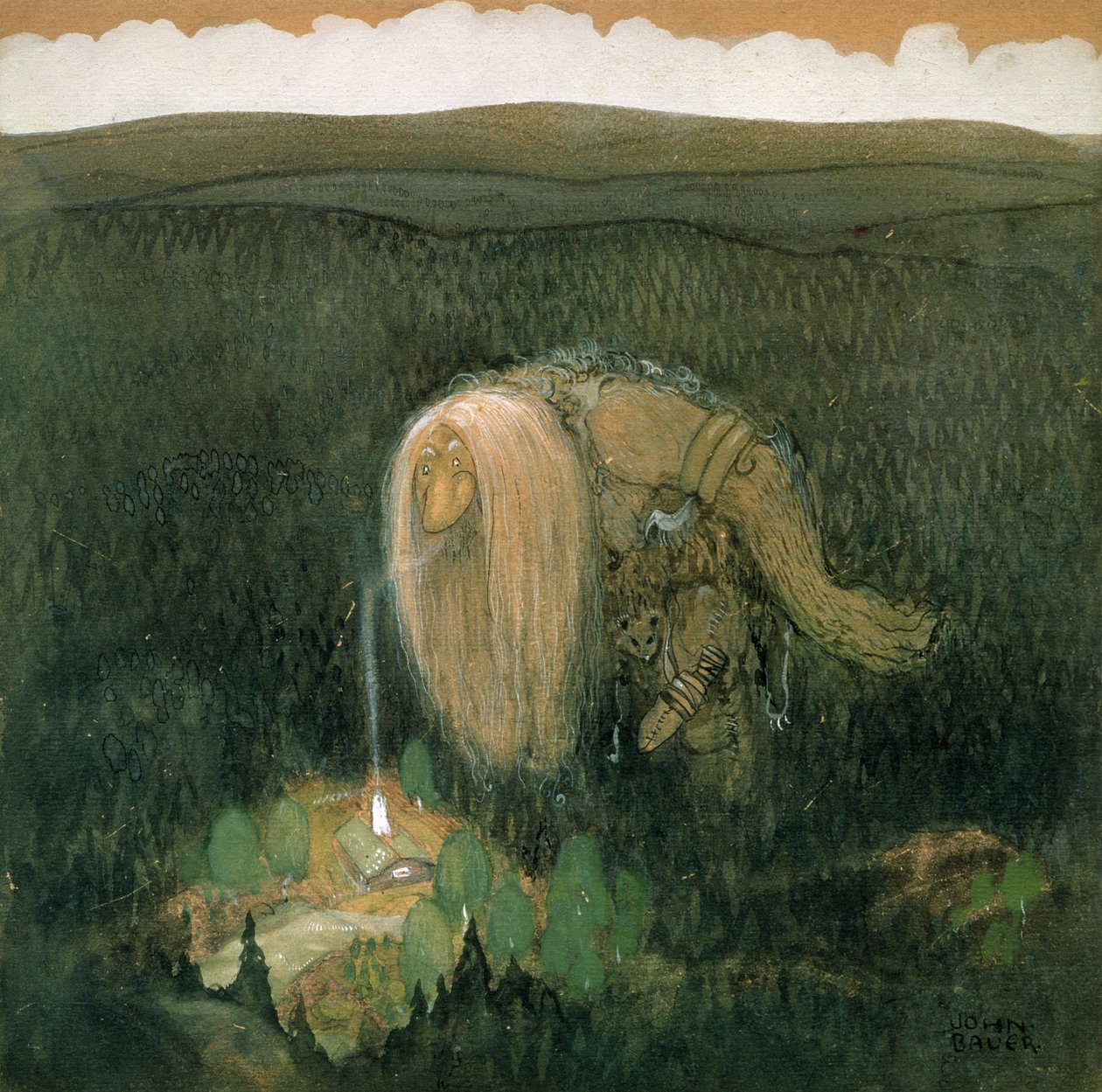 En Skovtrold, ca. 1913 af John Bauer