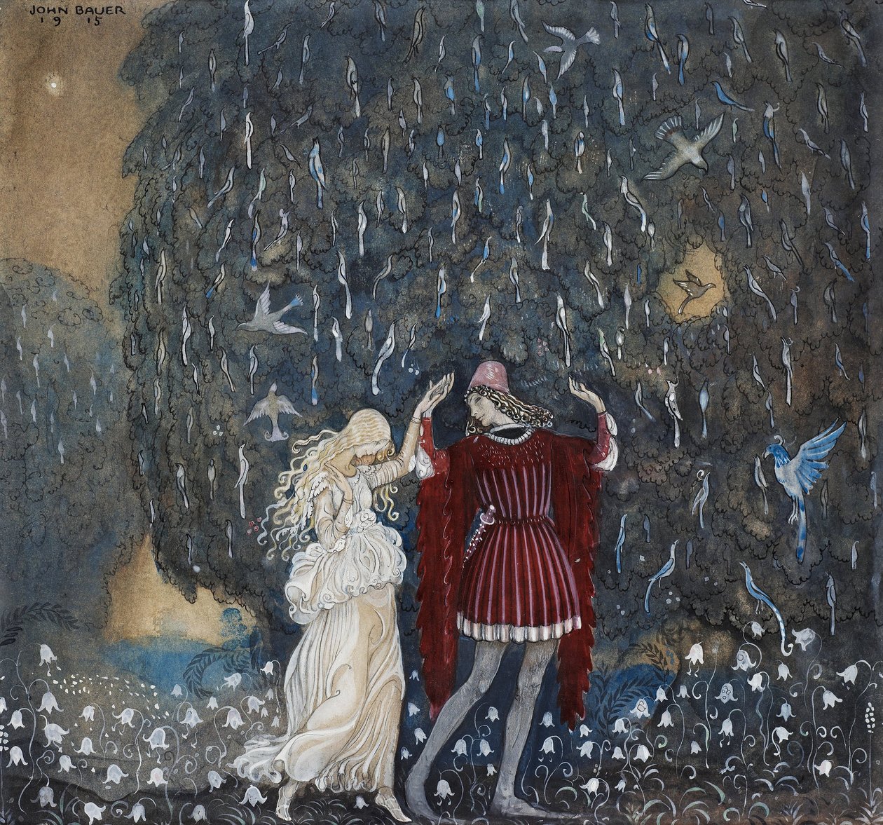 Lena og ridderen danser af John Bauer