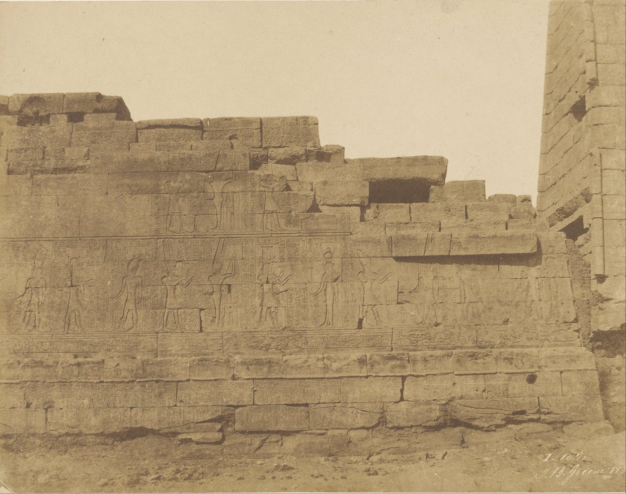 Karnak, tempel syd for Hypostyle Hall, South Wall af John Beasly Greene