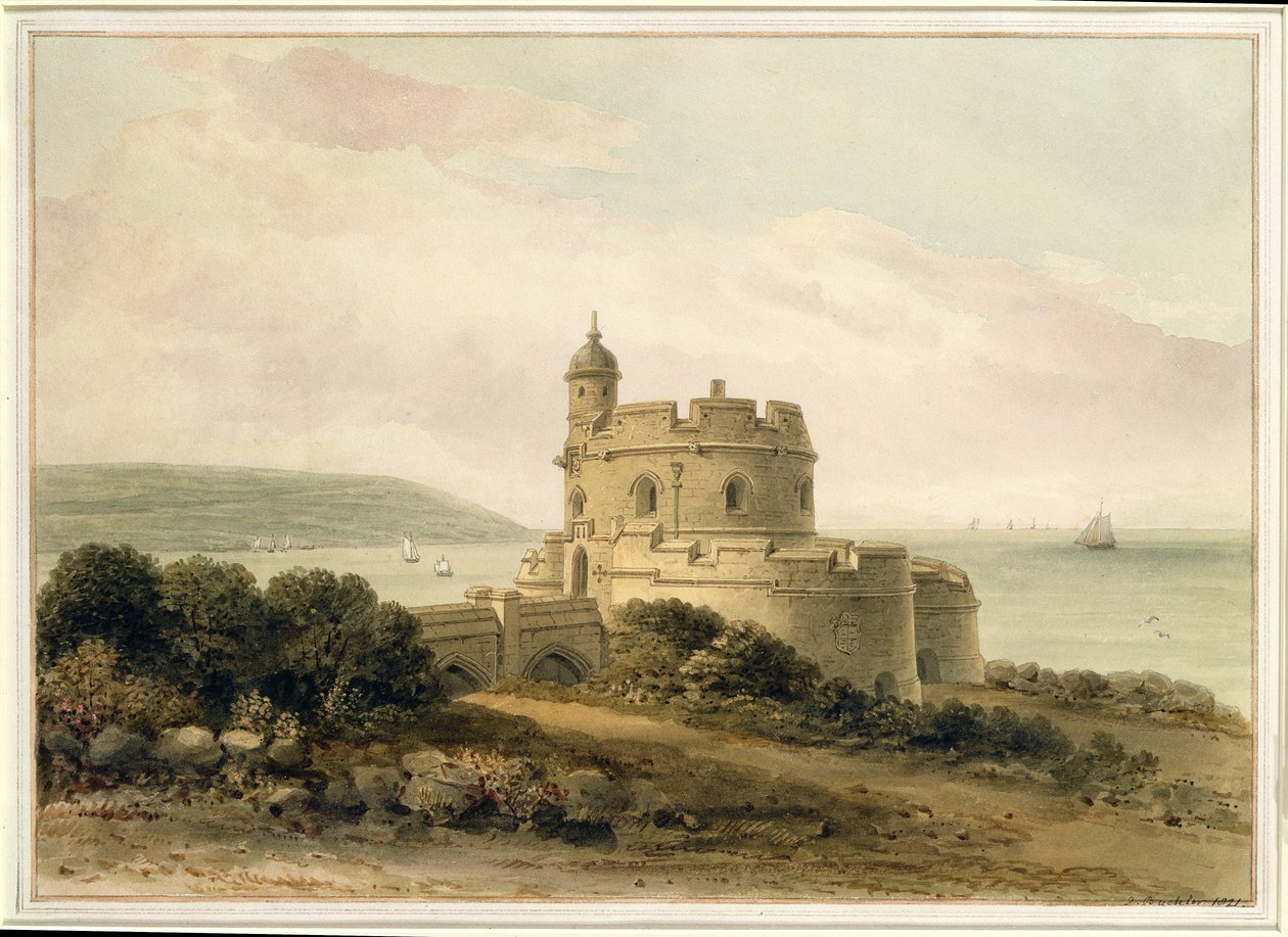St. Mawes Castle, Cornwall, 1821 af John Chessell Buckler
