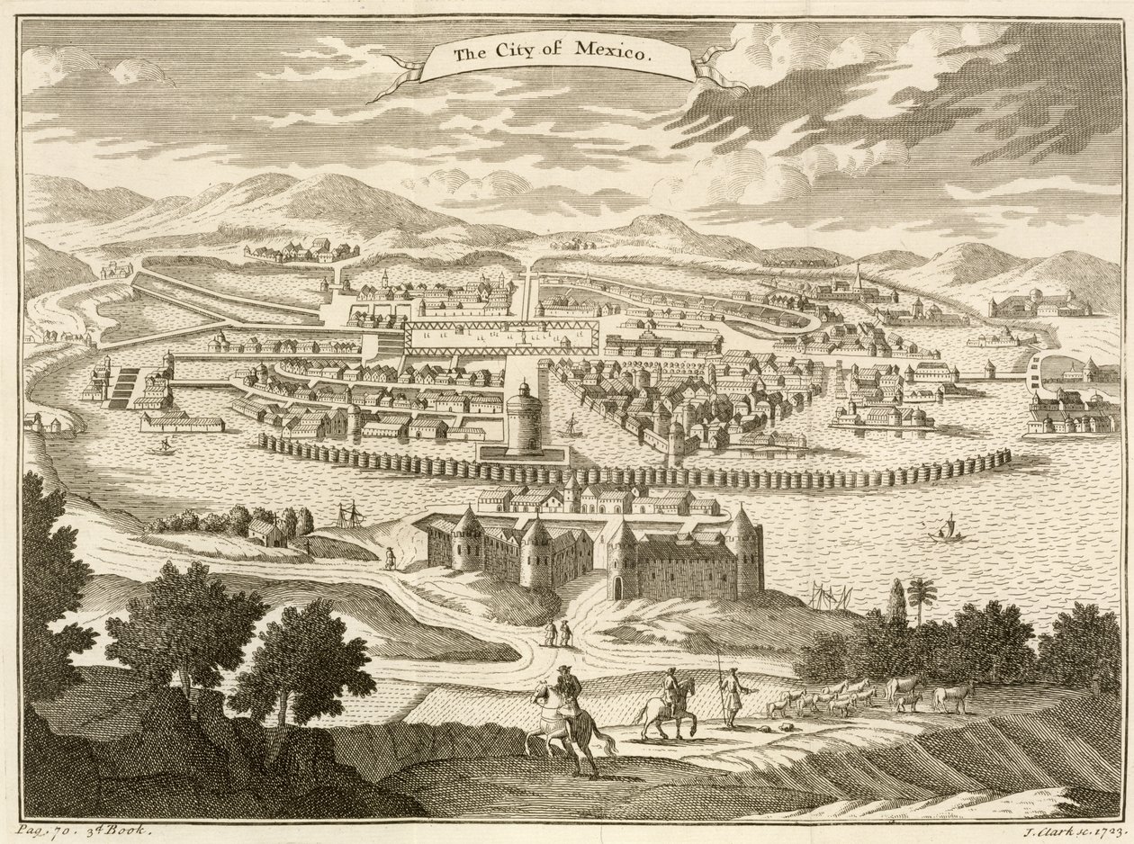 Byen Mexico, 1723 af John Heaviside Clark